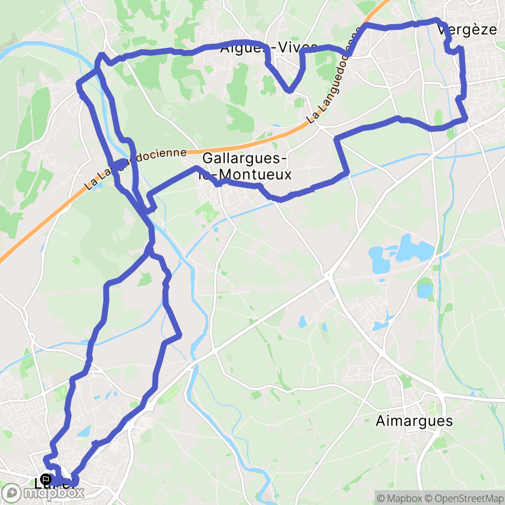 Lunel : carte du parcours de randonnée - France