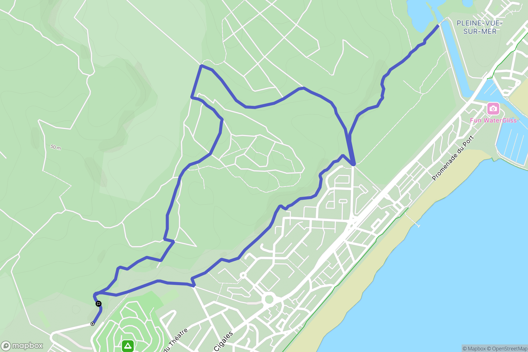 Narbonne : carte du parcours de randonnée - France