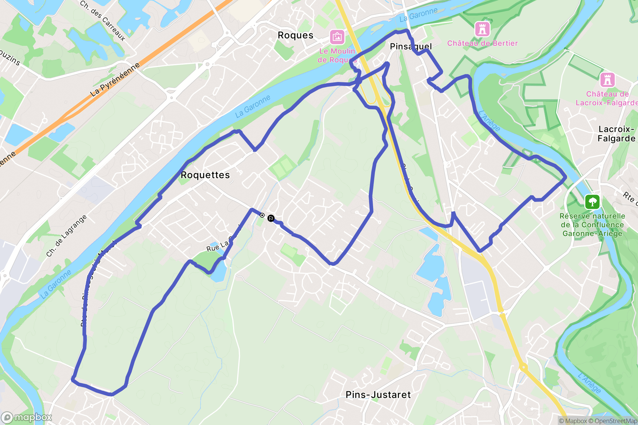 Roquettes : carte du parcours de randonnée - France