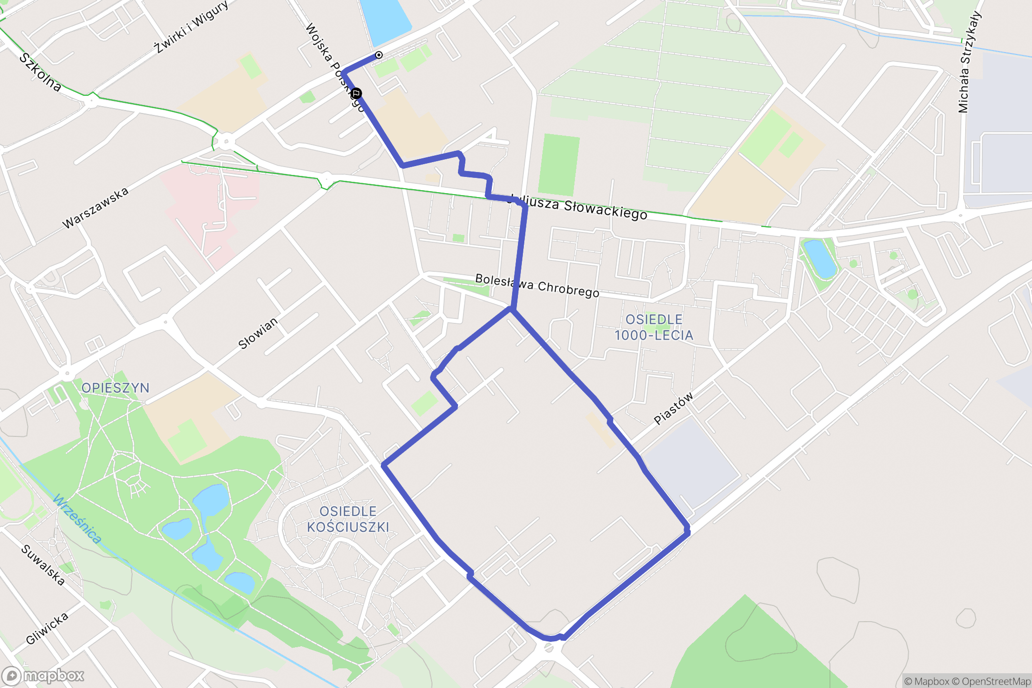 Września: mapa trasy - Poland