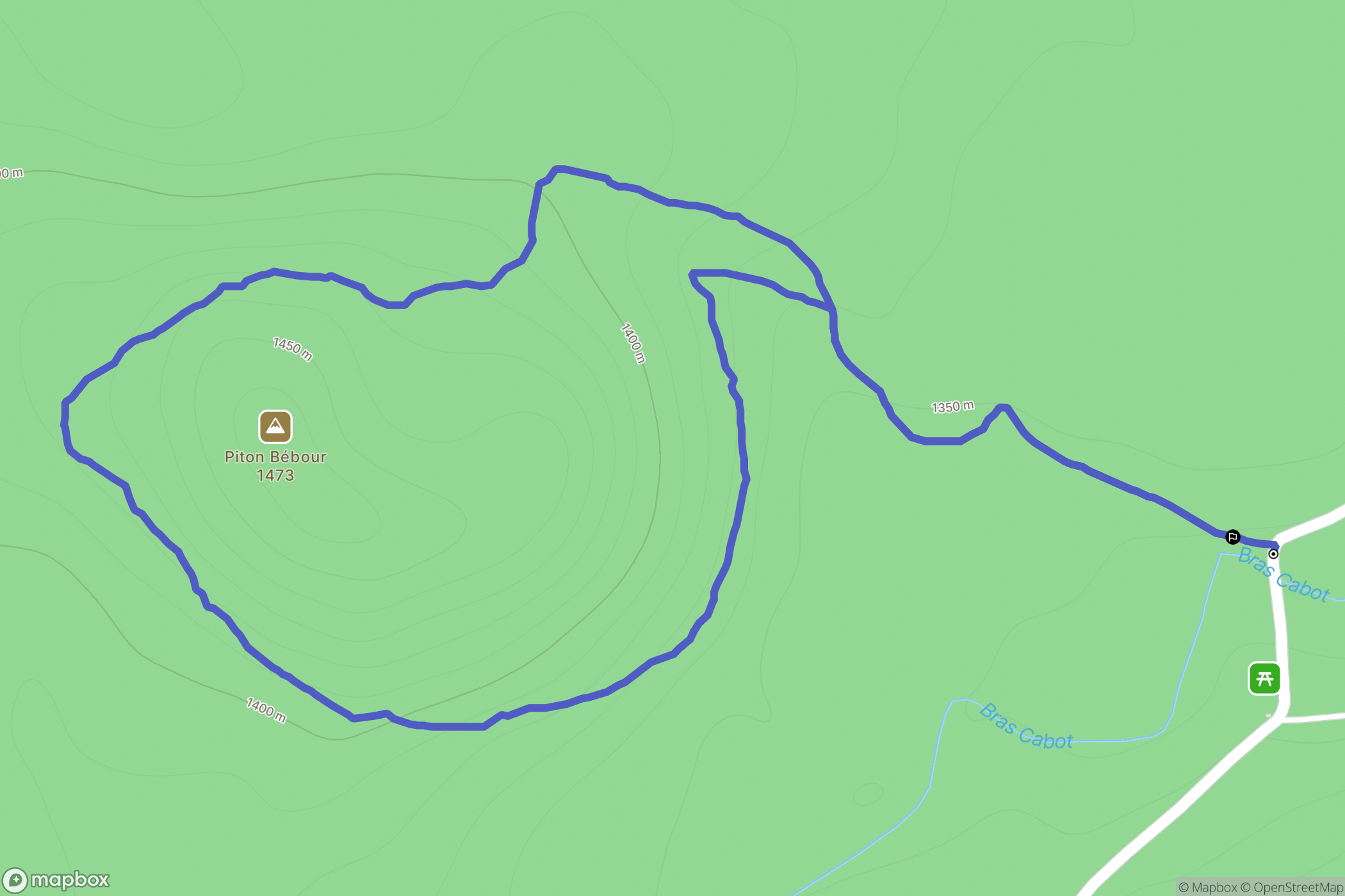 Saint-Benoît : carte du parcours de randonnée - France