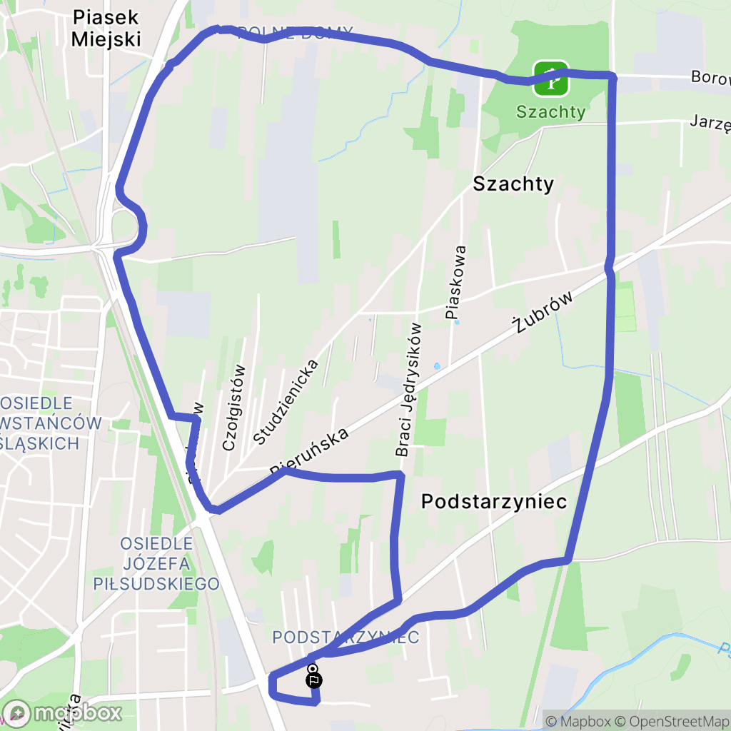 Pszczyna: mapa trasy - Poland