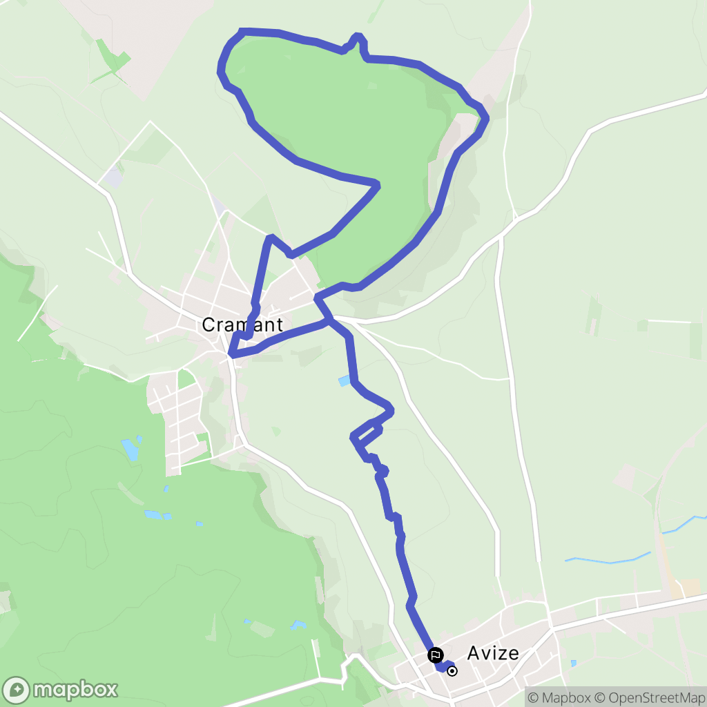 Avize : carte du parcours de randonnée - France