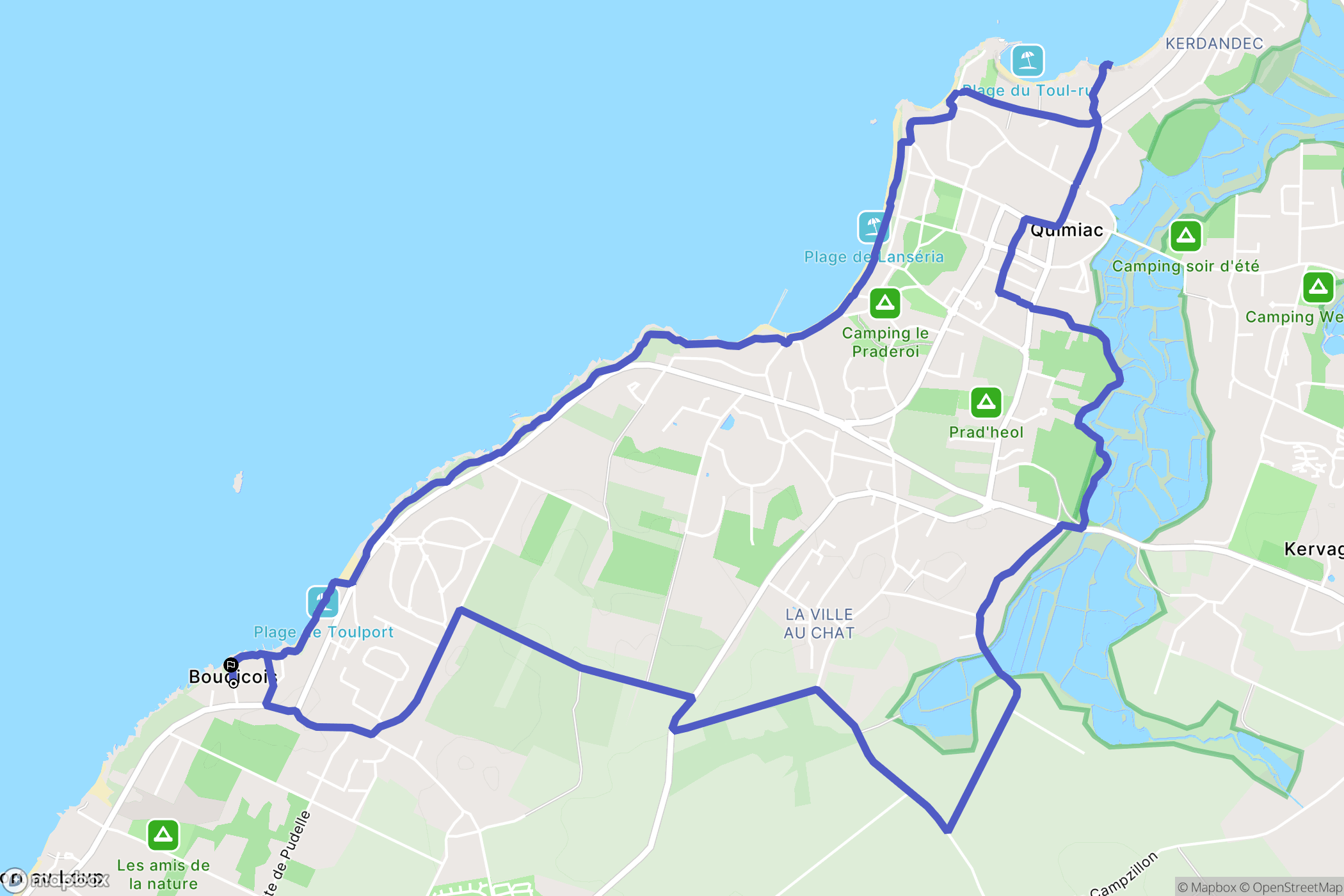 Piriac-sur-Mer : carte du parcours de randonnée - France