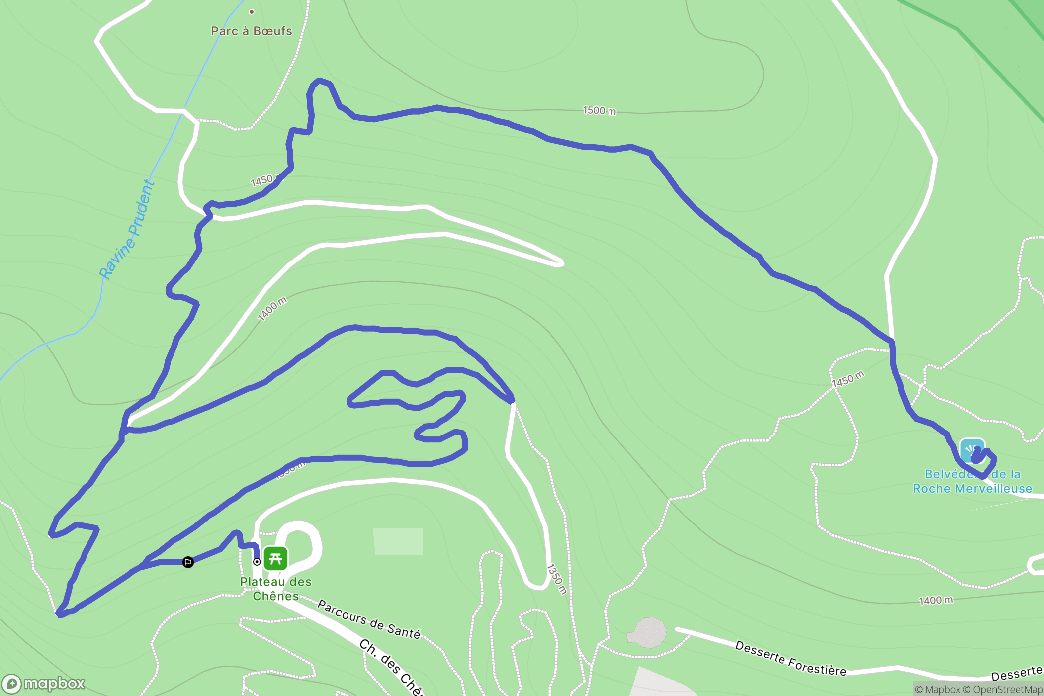 Cilaos : carte du parcours de randonnée - France