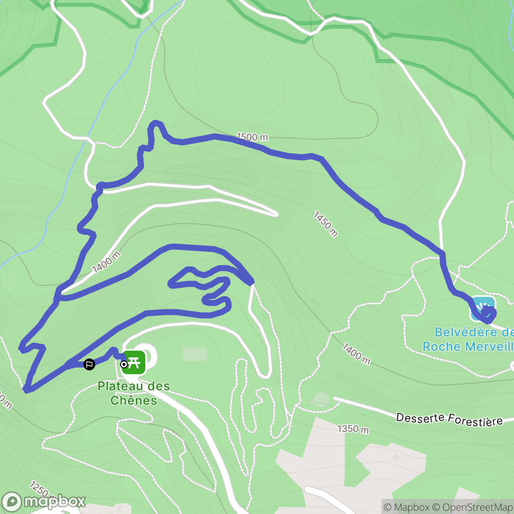Cilaos : carte du parcours de randonnée - France
