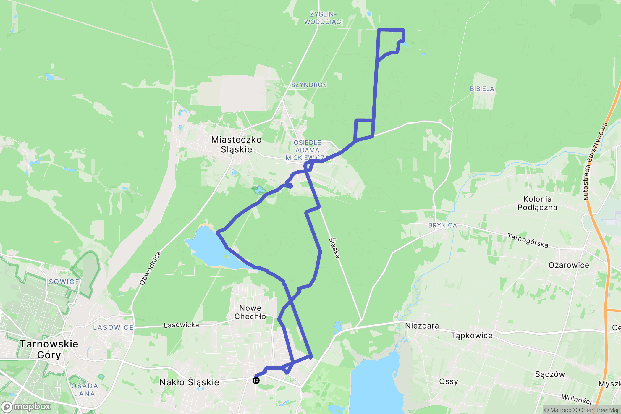 Świerklaniec: mapa trasy - Poland