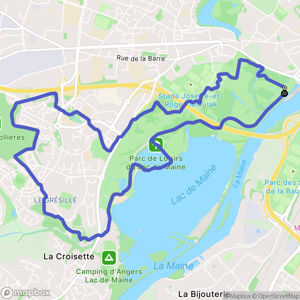 Angers : carte du parcours de randonnée - France