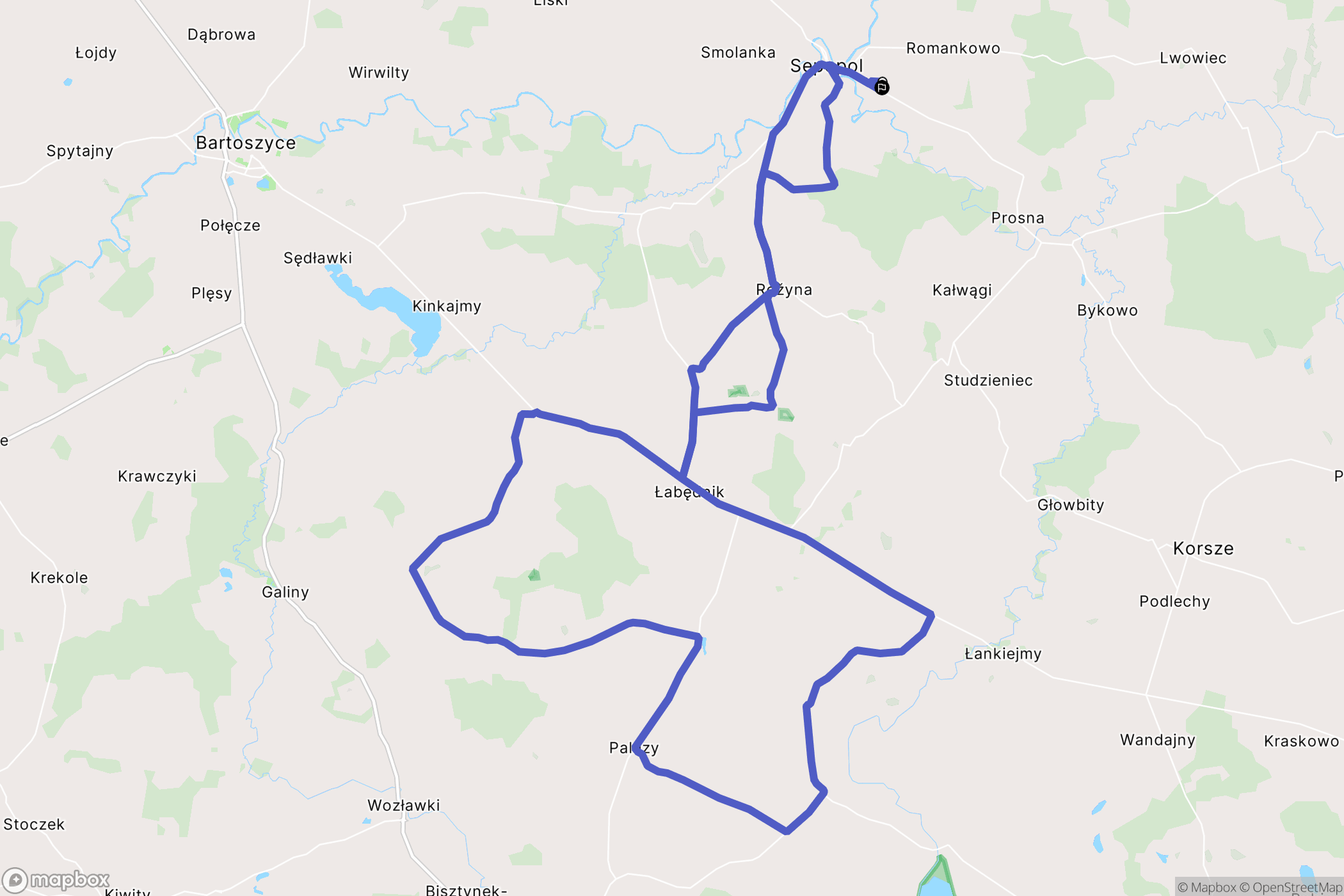 Sępopol: mapa trasy - Poland