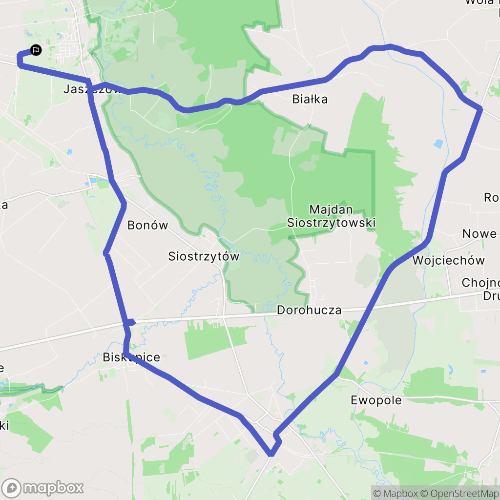 Milejów-Osada: mapa trasy - Poland