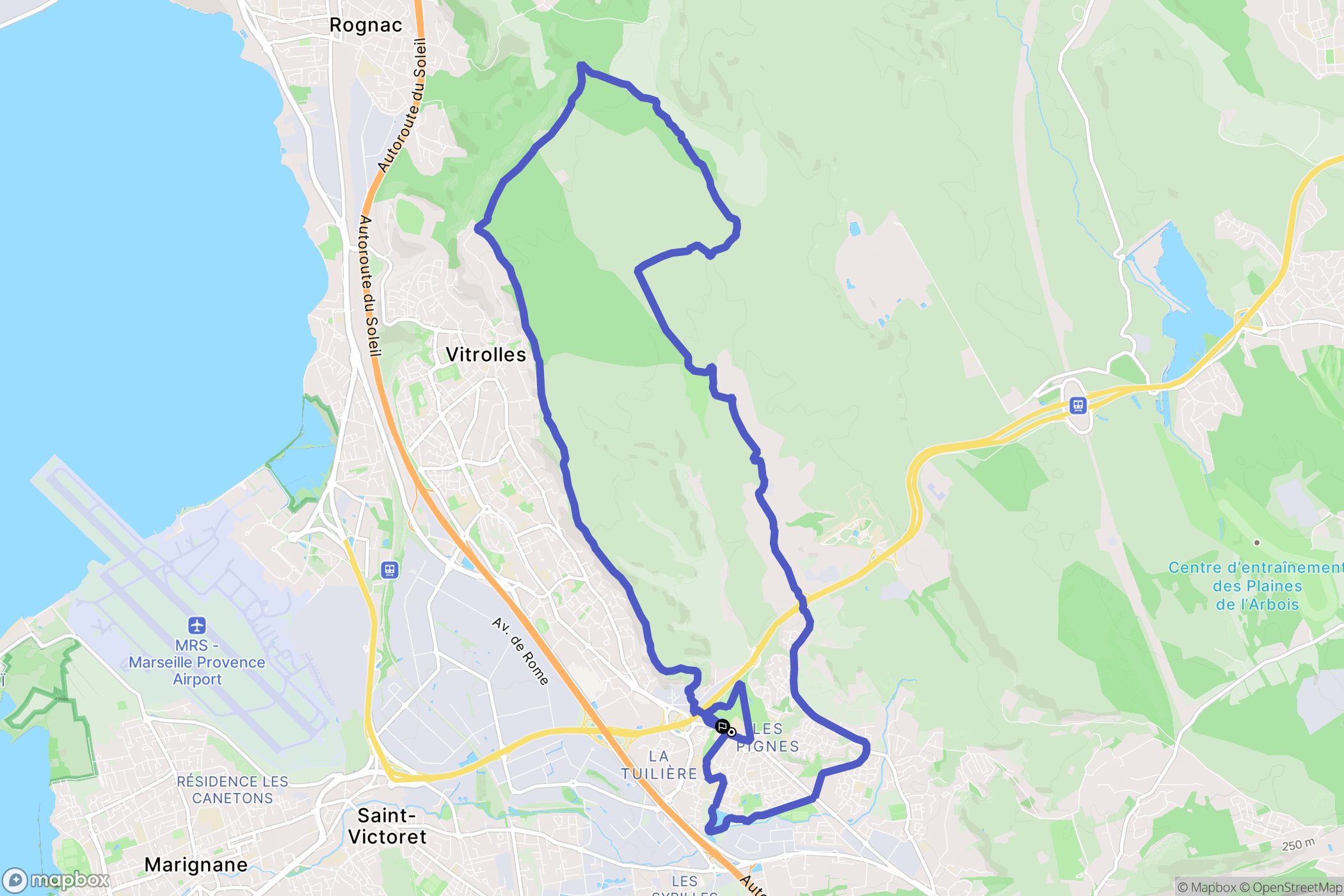 Vitrolles : carte du parcours de randonnée - France