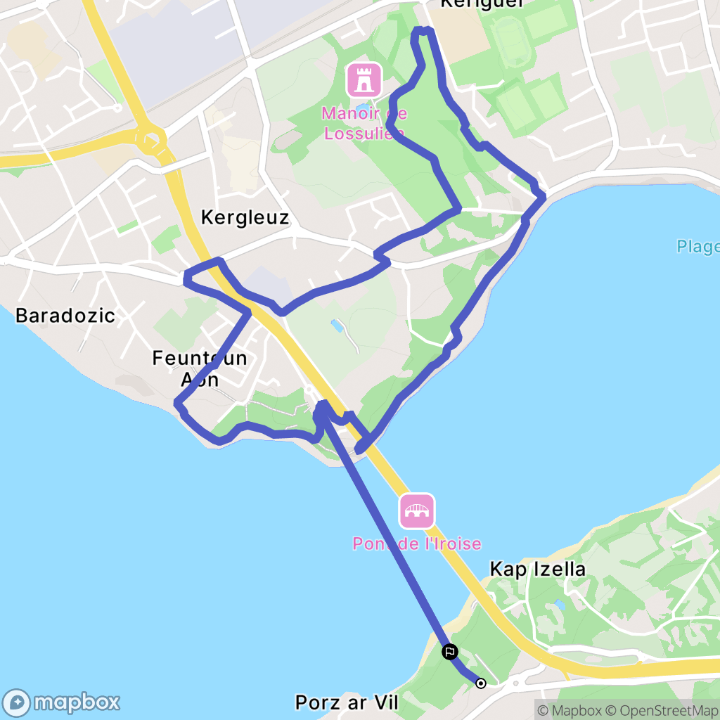 Plougastel-Daoulas : carte du parcours de randonnée - France