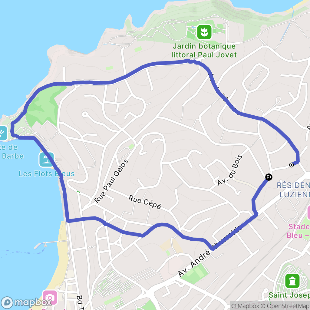 Saint-Jean-de-Luz : carte du parcours de randonnée - France