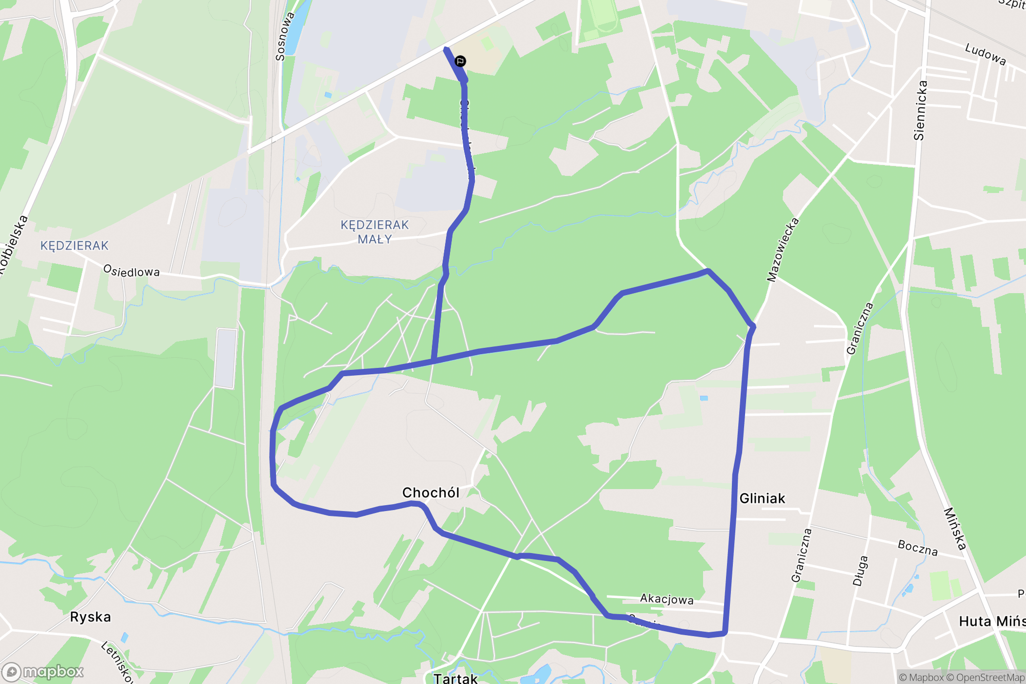 Mińsk Mazowiecki: mapa trasy - Poland