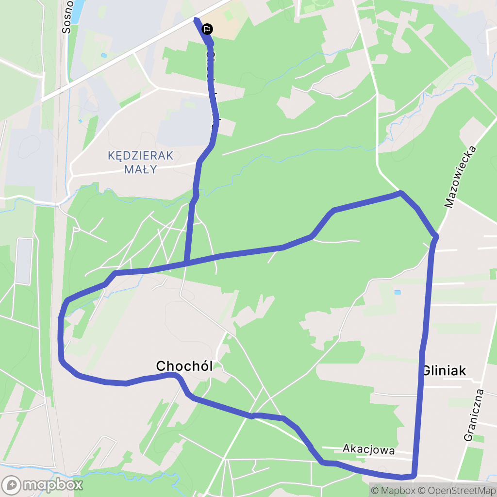 Mińsk Mazowiecki: mapa trasy - Poland