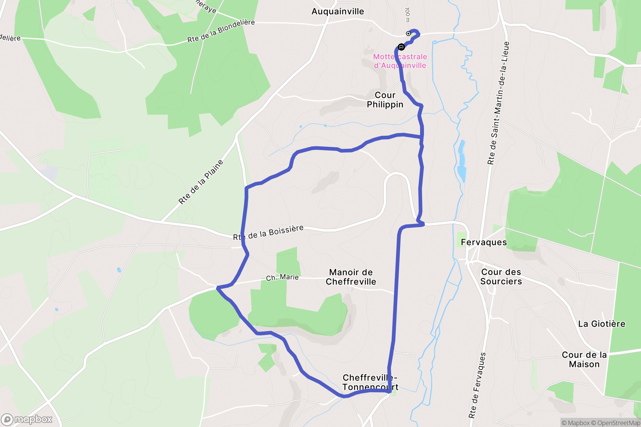 Livarot-Pays-d'Auge : carte du parcours de randonnée - France
