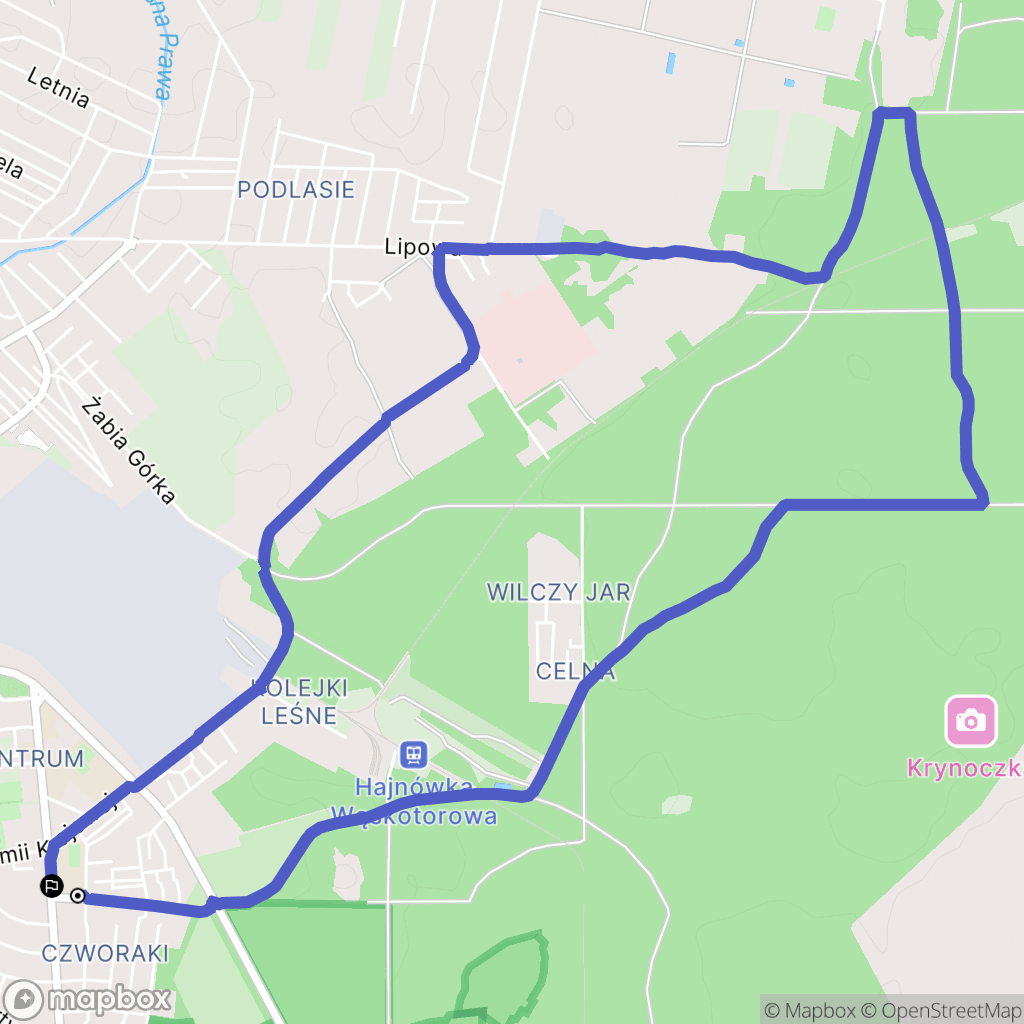 Hajnówka: mapa trasy - Poland