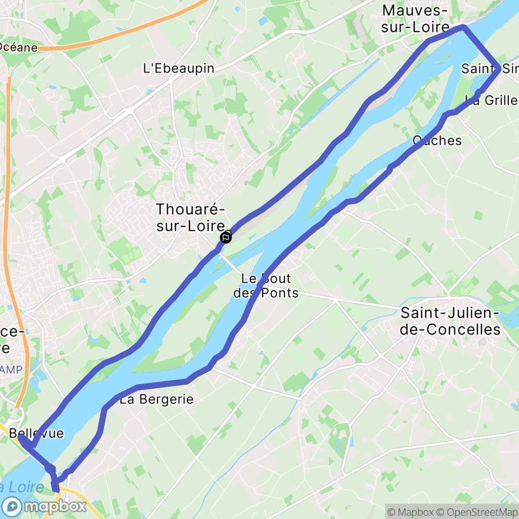Thouaré-sur-Loire : carte du parcours de randonnée - France