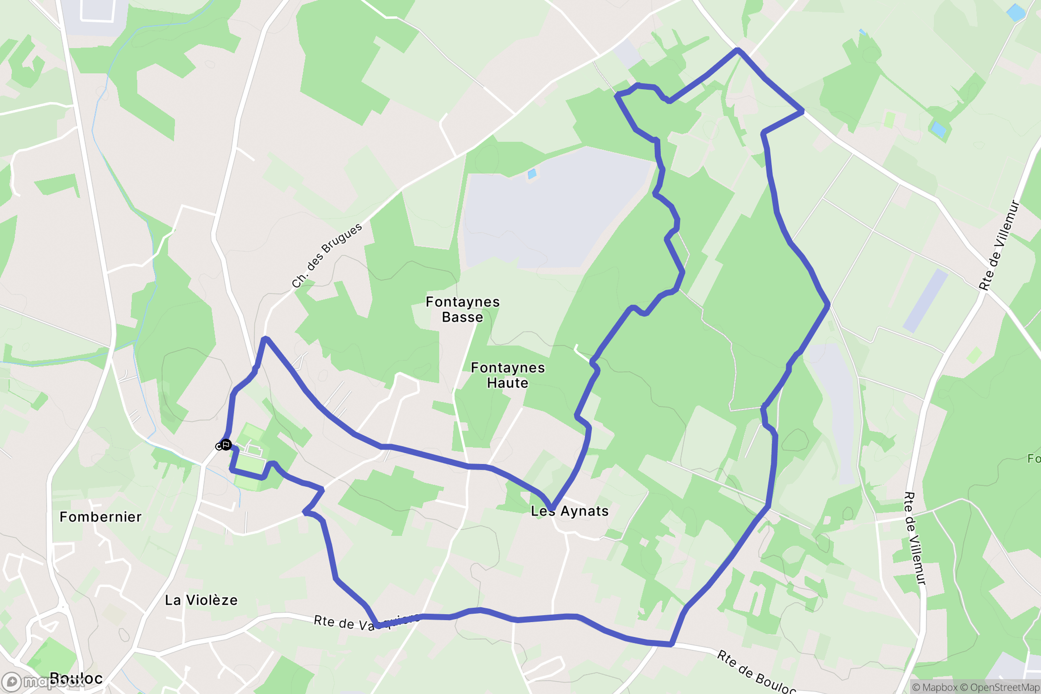 Bouloc : carte du parcours de randonnée - France