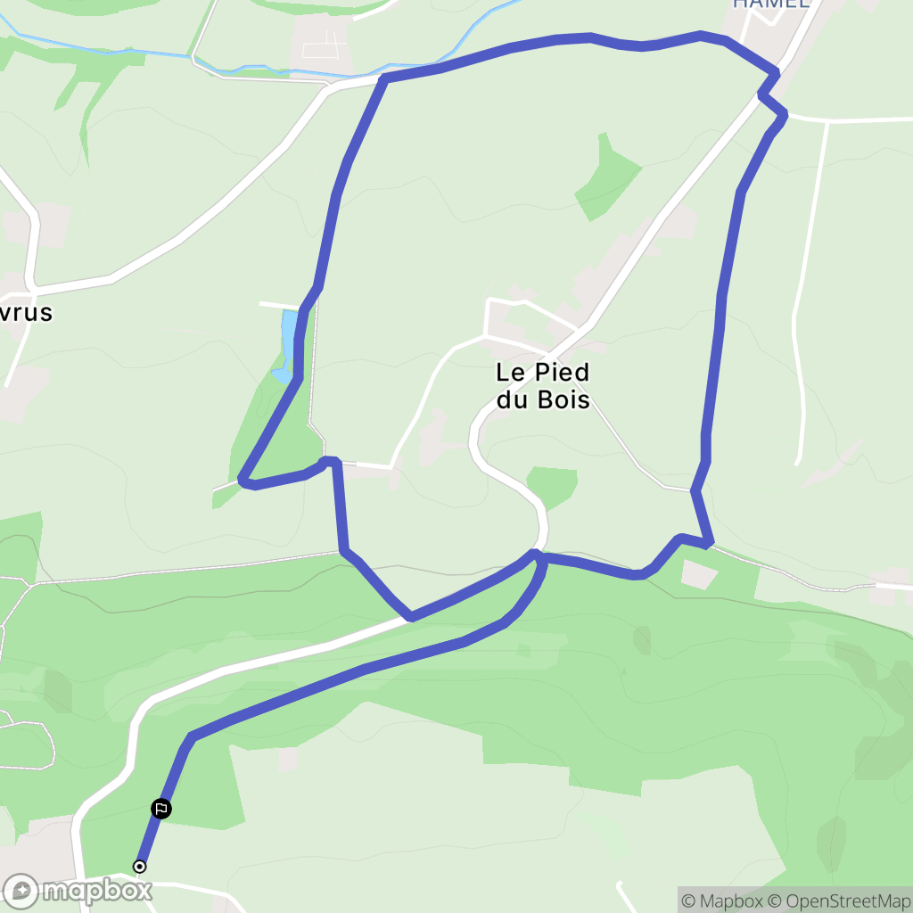 Les Monts d'Aunay : carte du parcours de randonnée - France