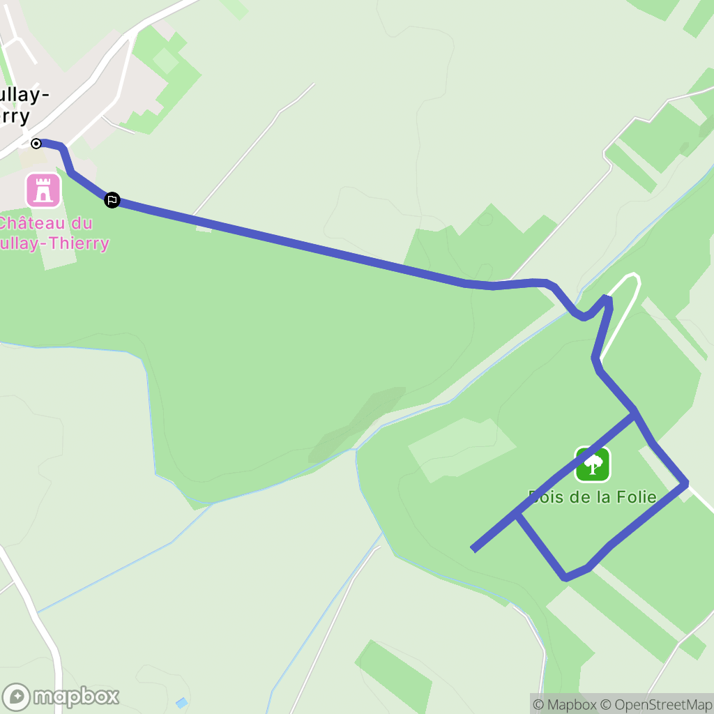 Le Boullay-Thierry : carte du parcours de randonnée - France
