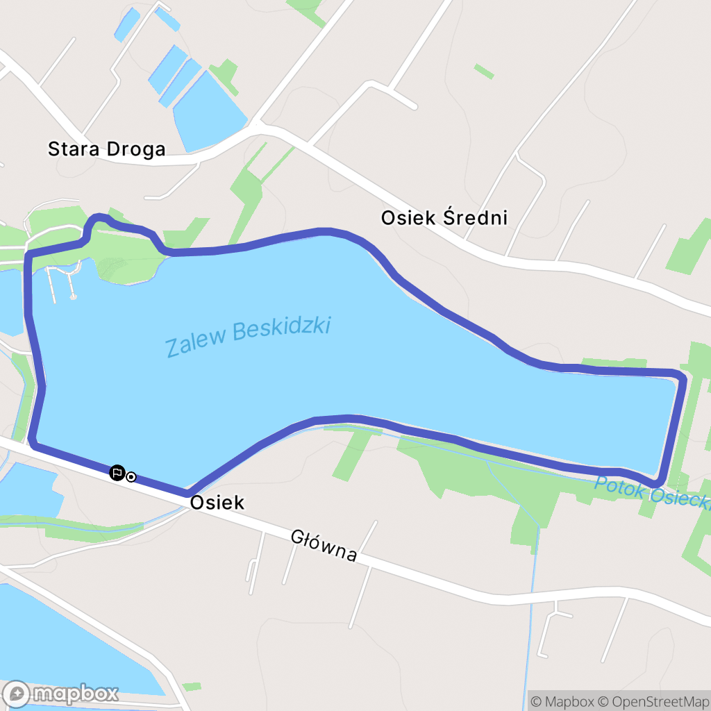 Osiek: mapa trasy - Poland