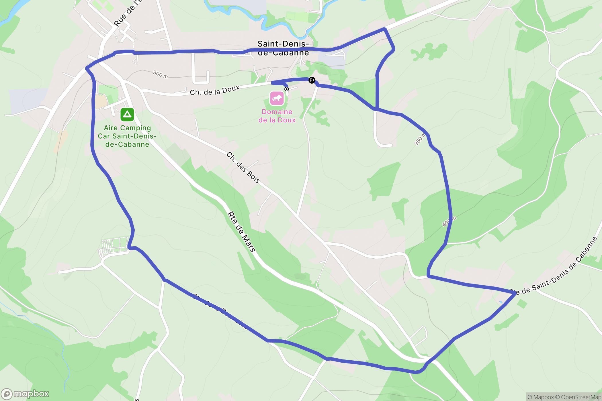 Saint-Denis-de-Cabanne : carte du parcours de randonnée - France