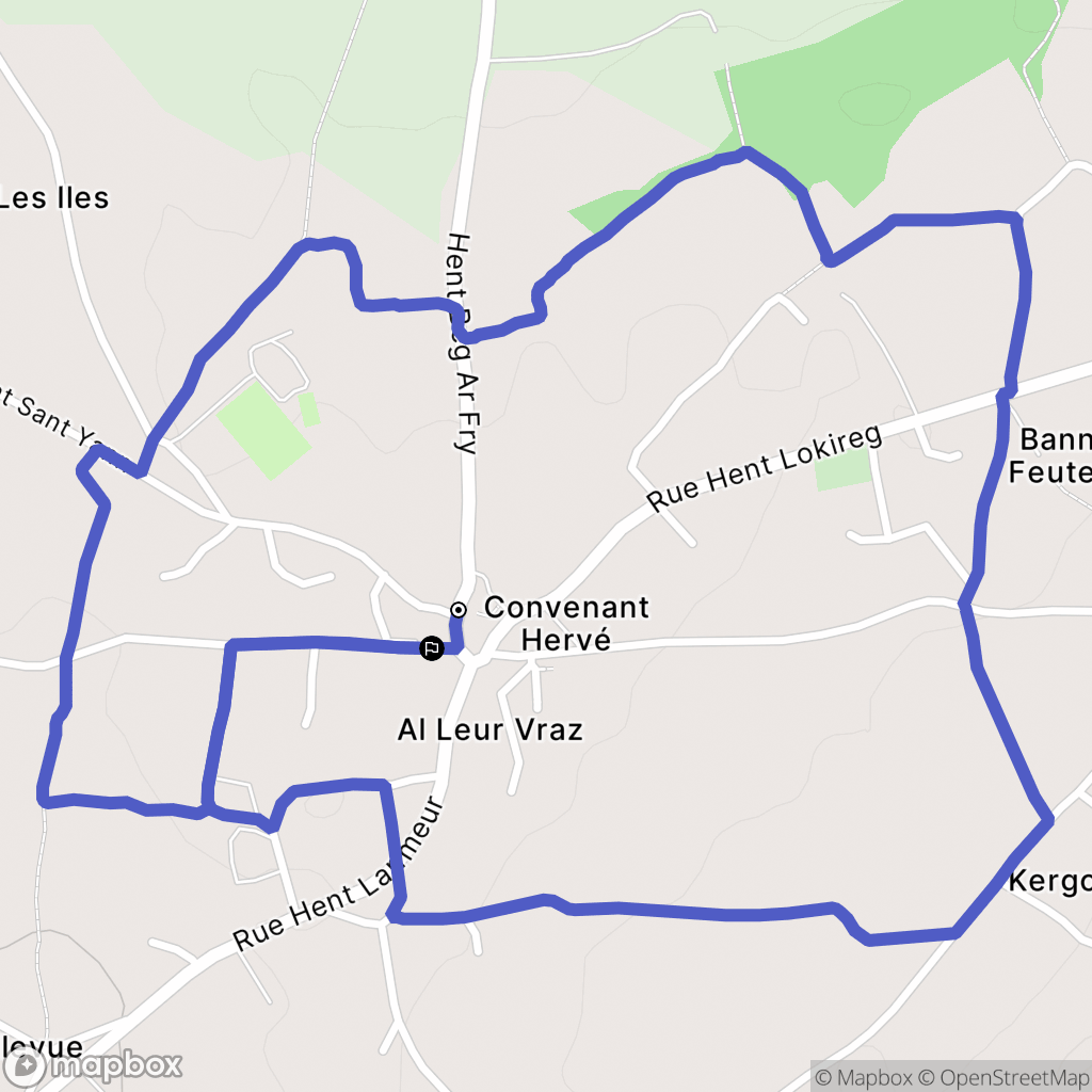 Guimaëc : carte du parcours de randonnée - France