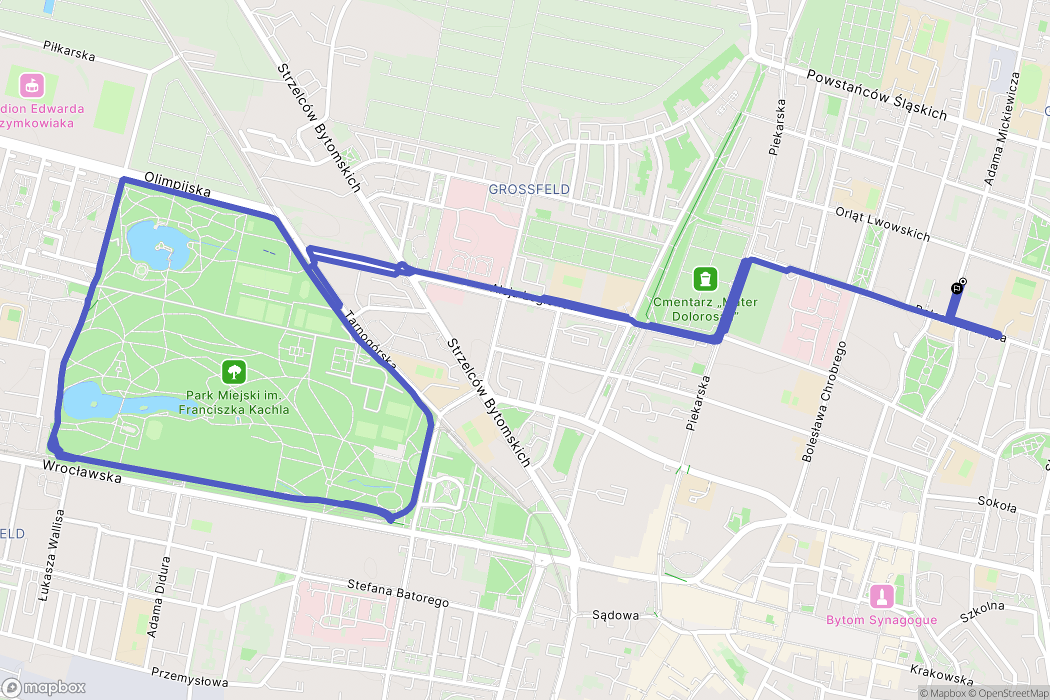 Bytom: mapa trasy - Poland
