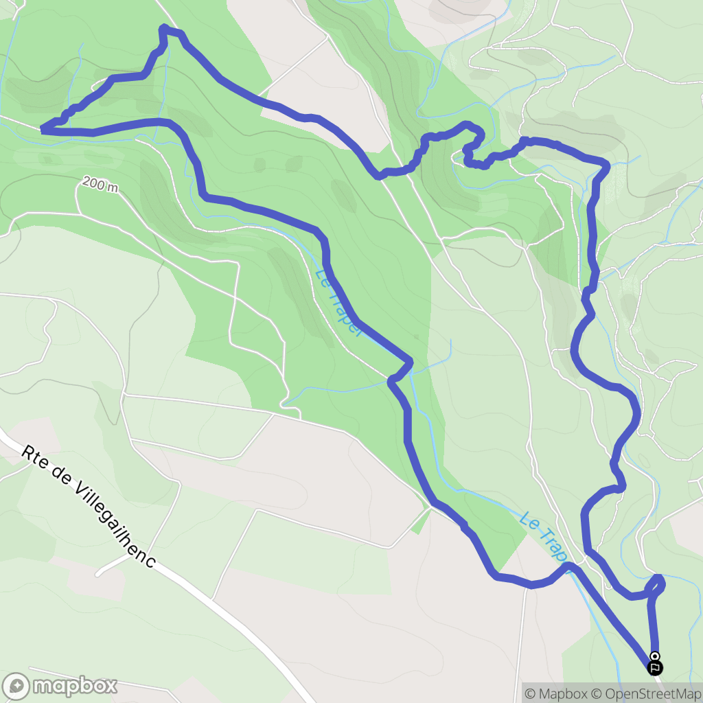 Villegailhenc : carte du parcours de randonnée - France