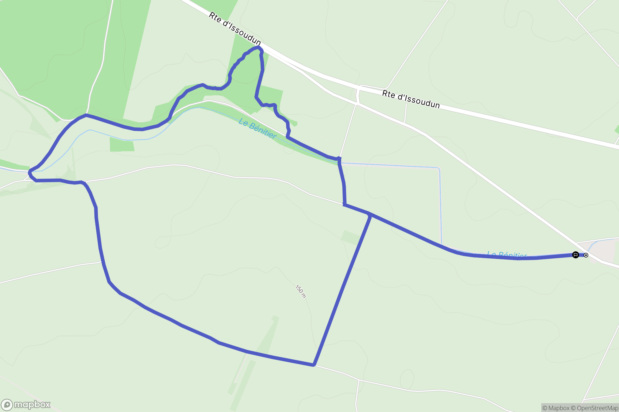 Les Bordes : carte du parcours de randonnée - France
