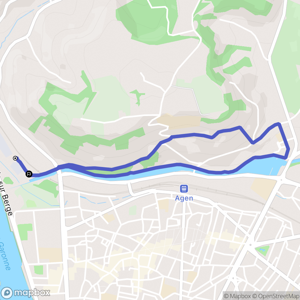 Agen : carte du parcours de randonnée - France