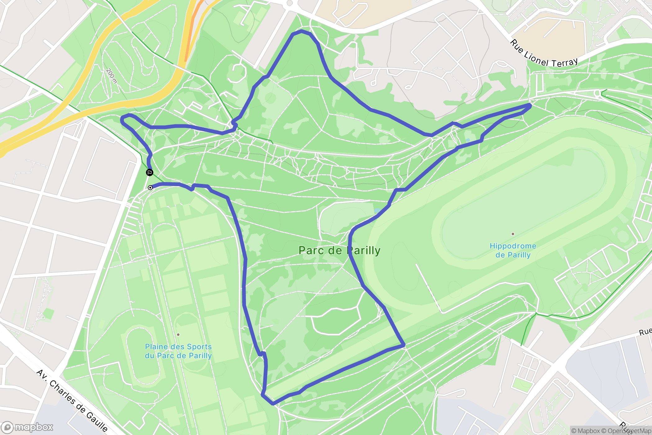 Bron : carte du parcours de randonnée - France