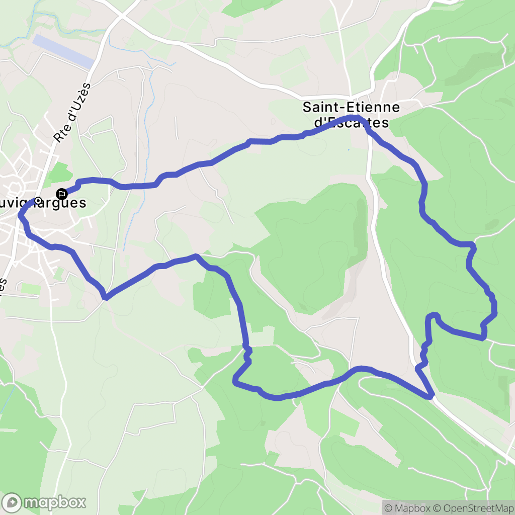 Souvignargues : carte du parcours de randonnée - France