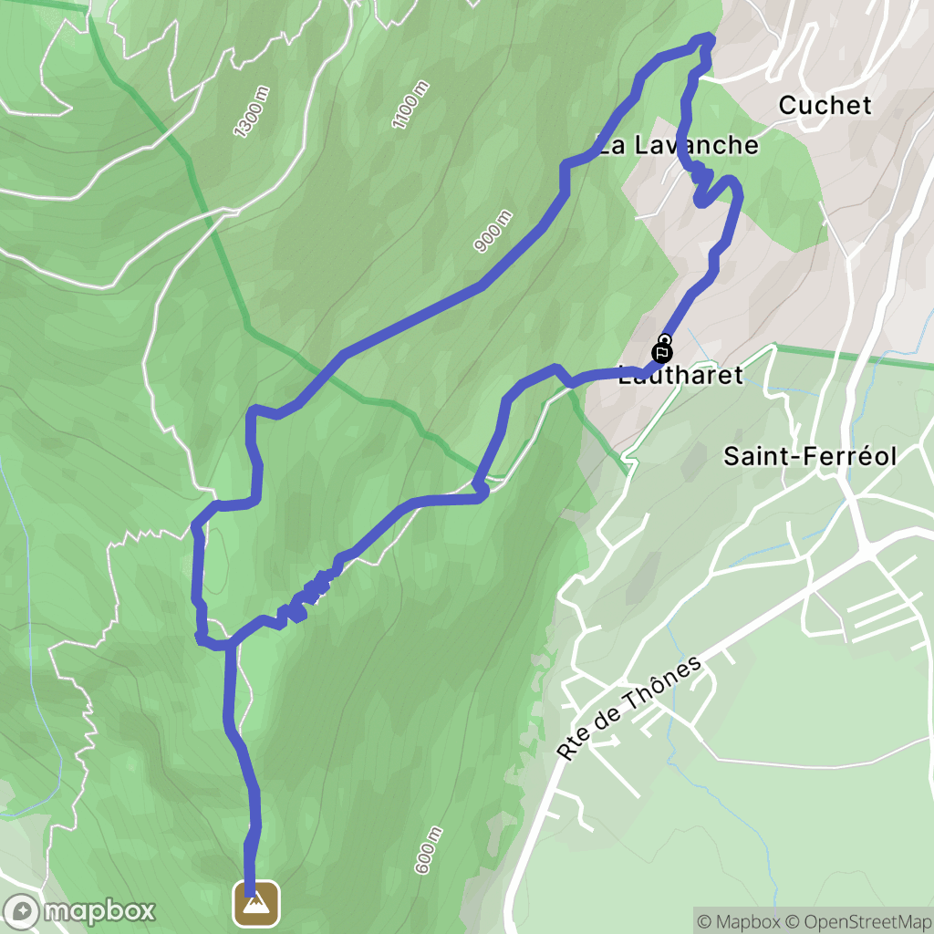 Saint-Ferréol : carte du parcours de randonnée - France