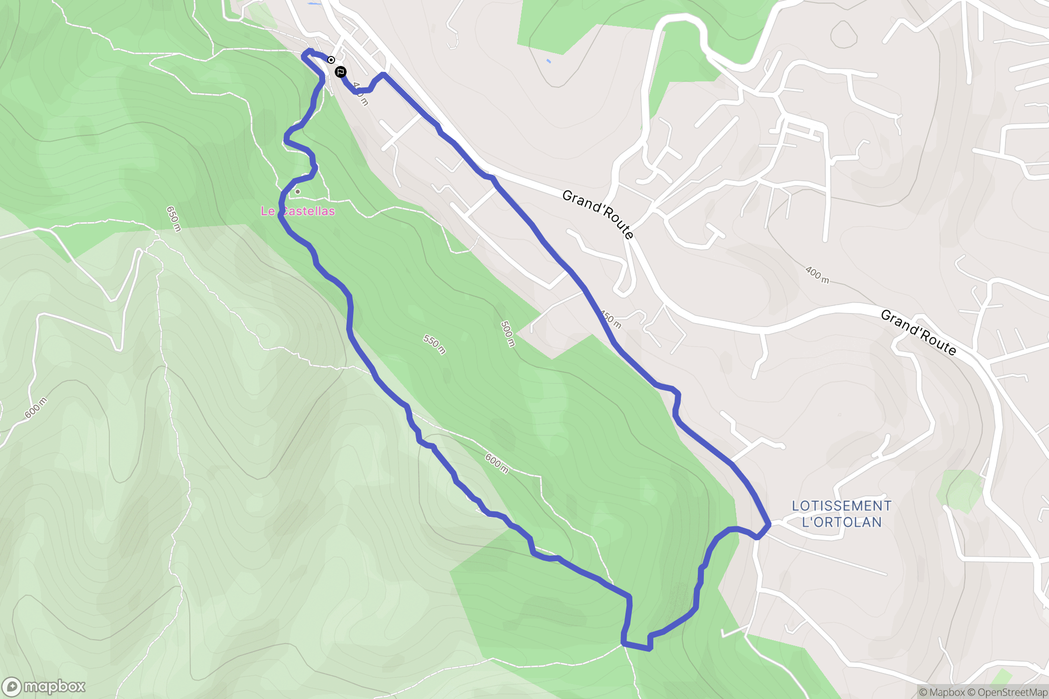Saint-Savournin : carte du parcours de randonnée - France