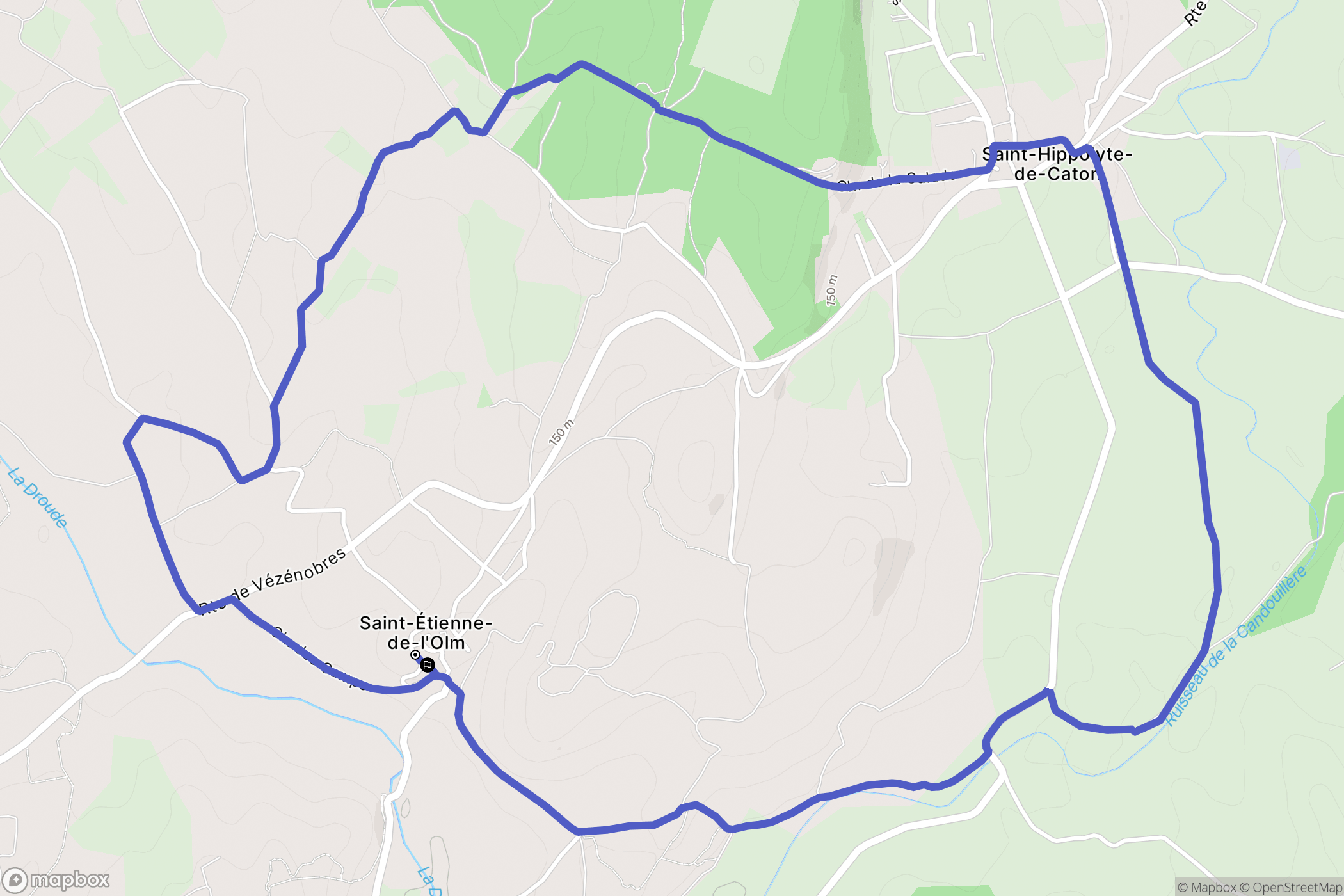 Saint-Étienne-de-l'Olm : carte du parcours de randonnée - France