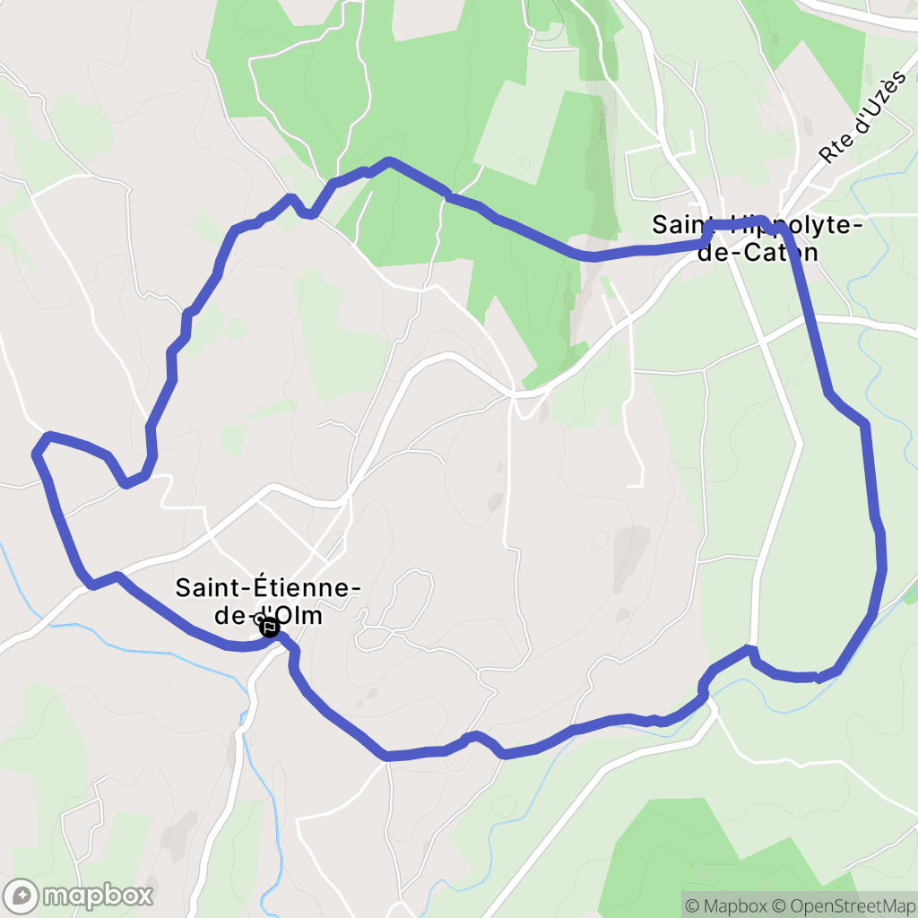 Saint-Étienne-de-l'Olm : carte du parcours de randonnée - France