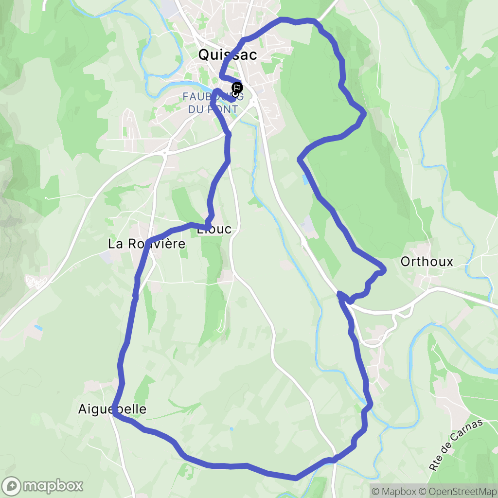 Quissac : carte du parcours de randonnée - France