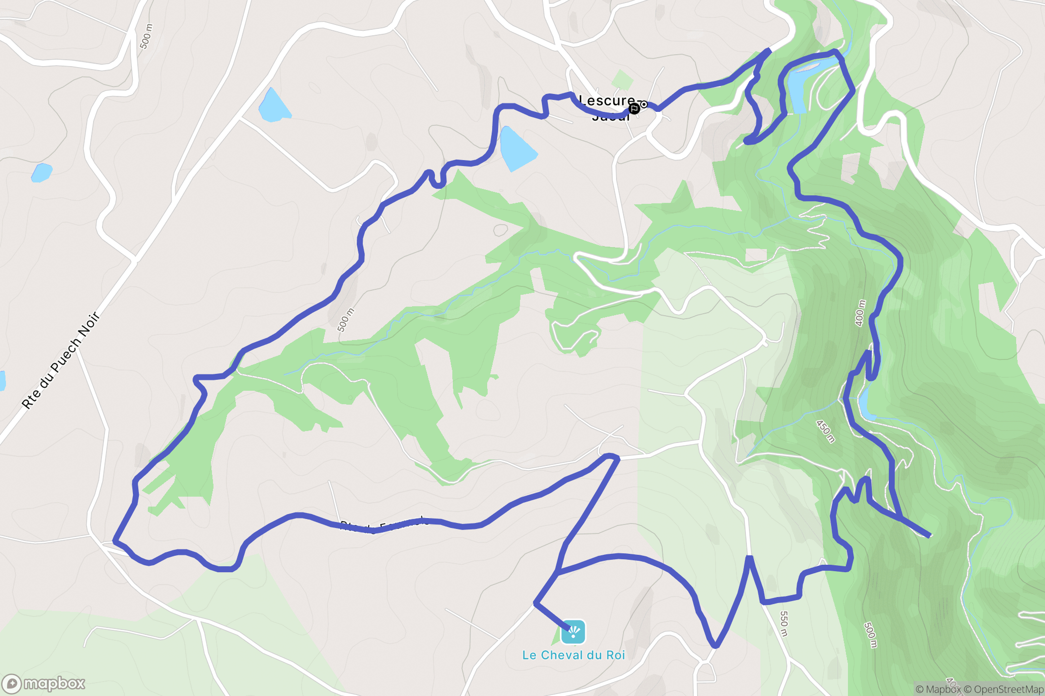 Lescure-Jaoul : carte du parcours de randonnée - France
