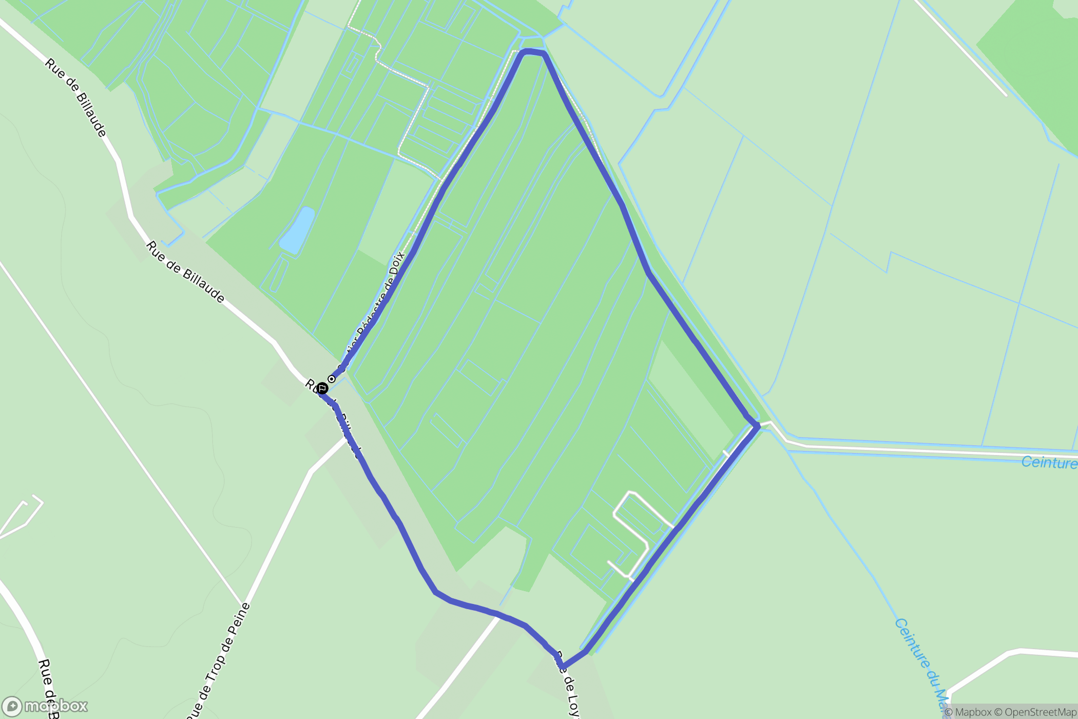 Doix lès Fontaines : carte du parcours de randonnée - France