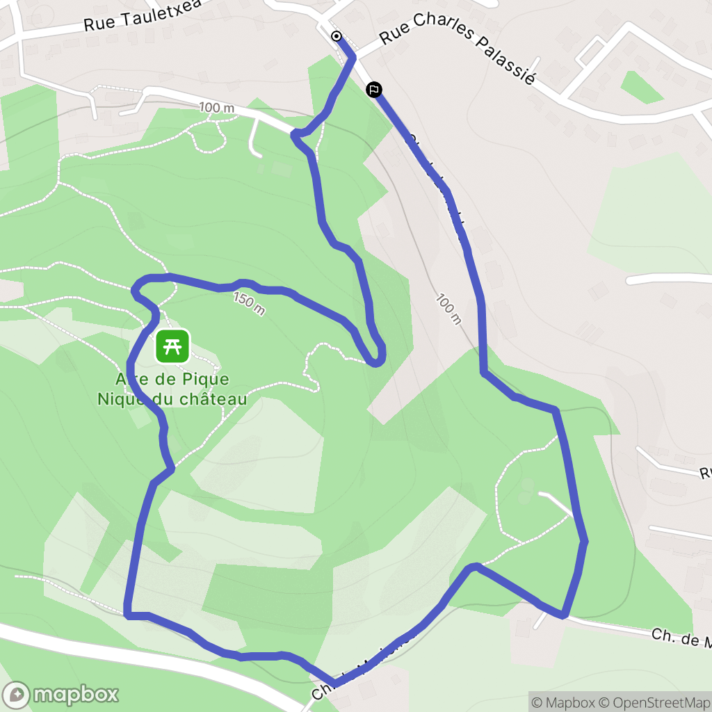 Cambo-les-Bains : carte du parcours de randonnée - France