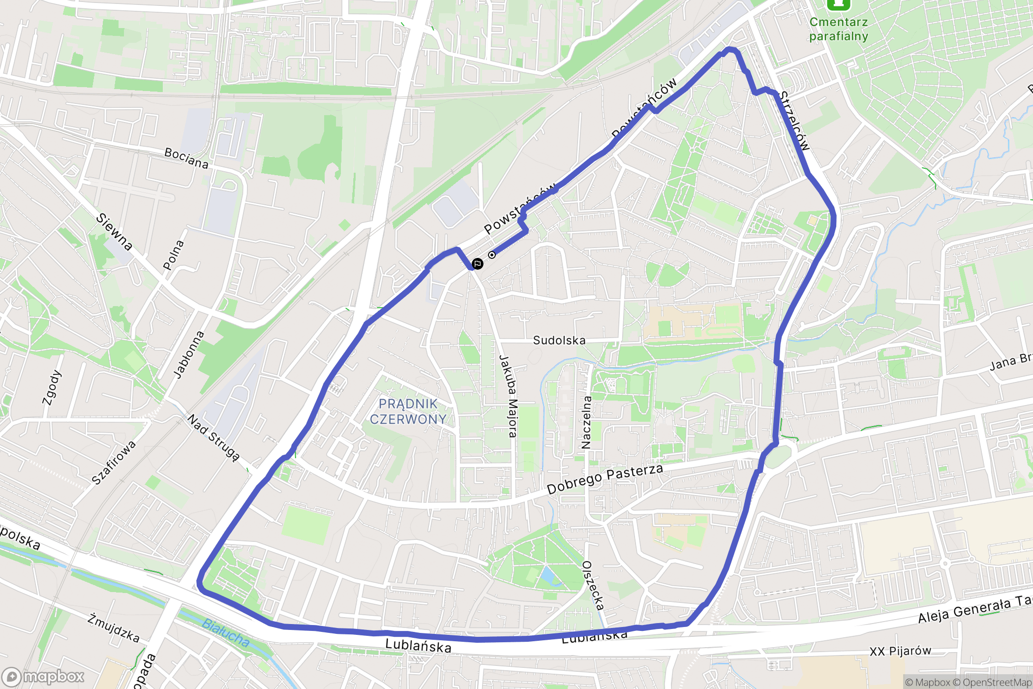 Kraków: mapa trasy - Poland