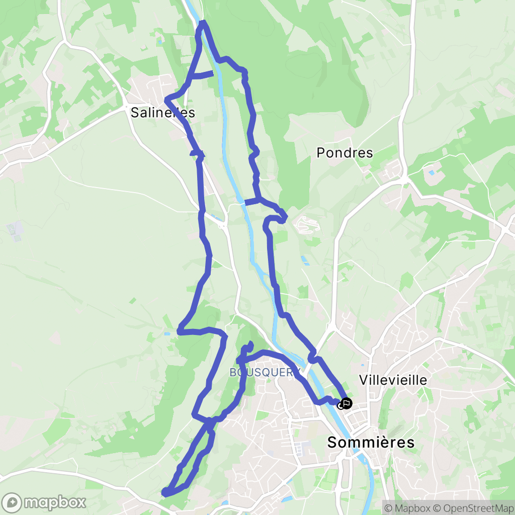 Sommières : carte du parcours de randonnée - France