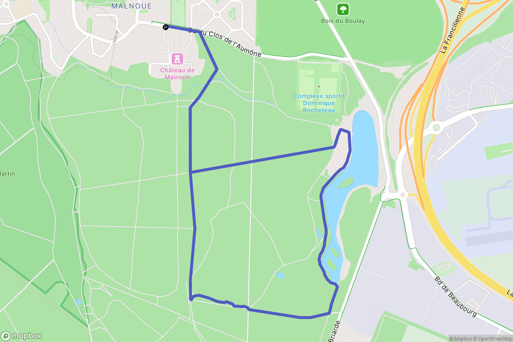 Émerainville : carte du parcours de randonnée - France