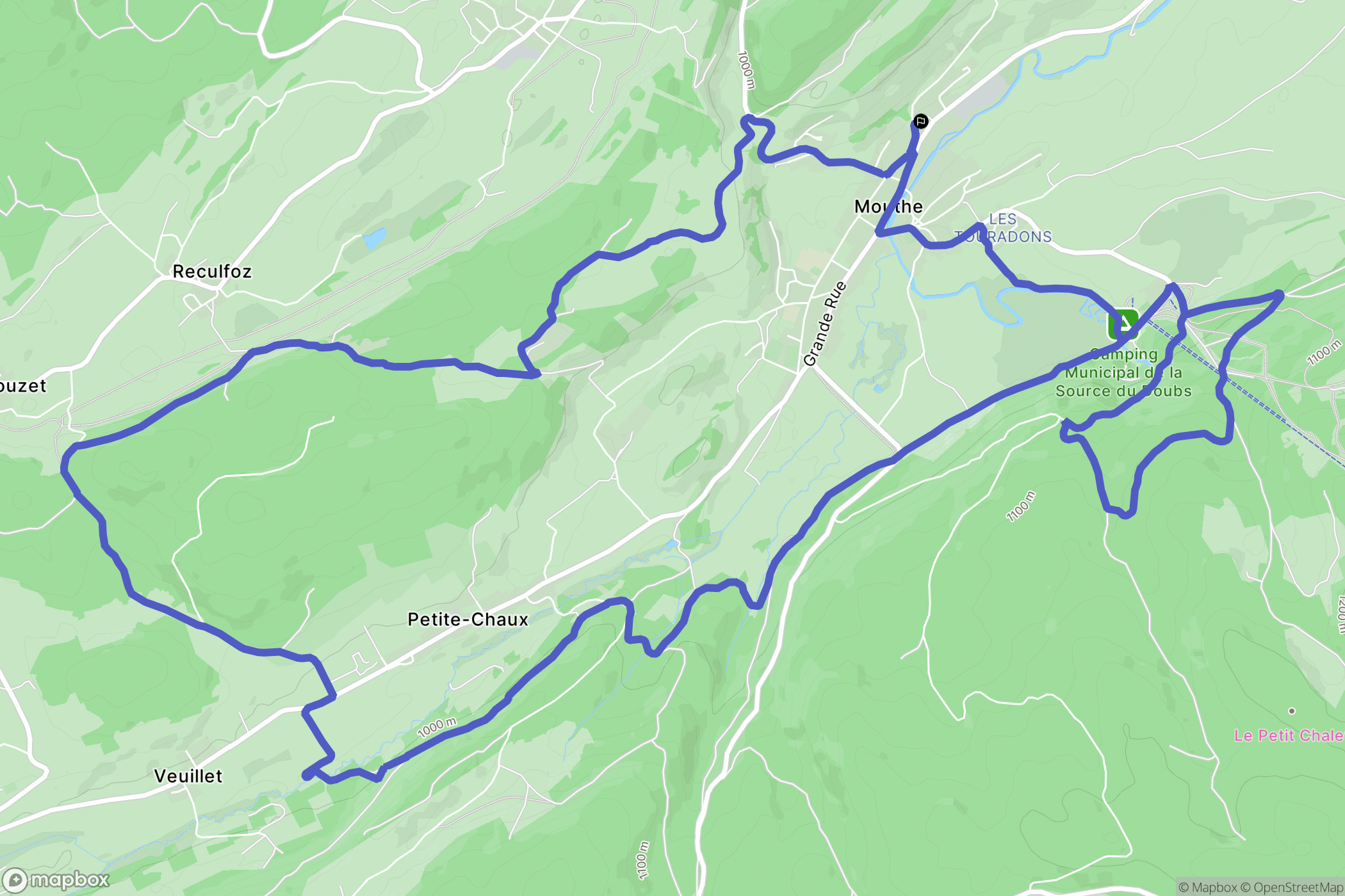Mouthe : carte du parcours de randonnée - France