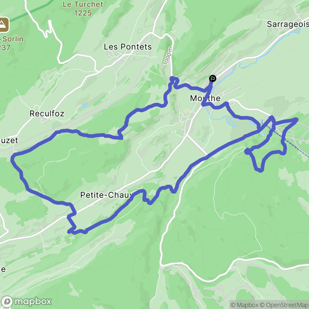 Mouthe : carte du parcours de randonnée - France