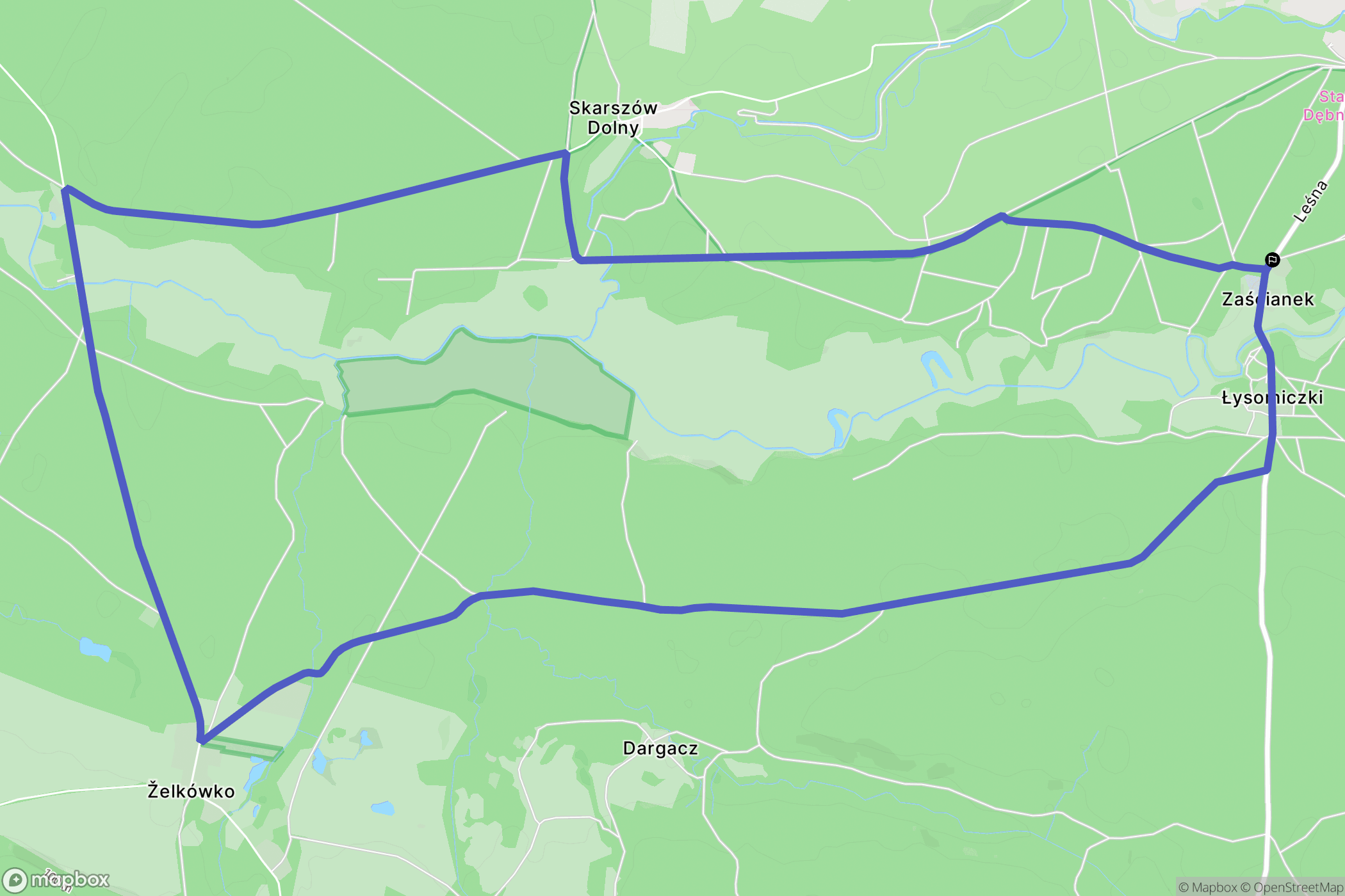 Łysomiczki: mapa trasy - Poland