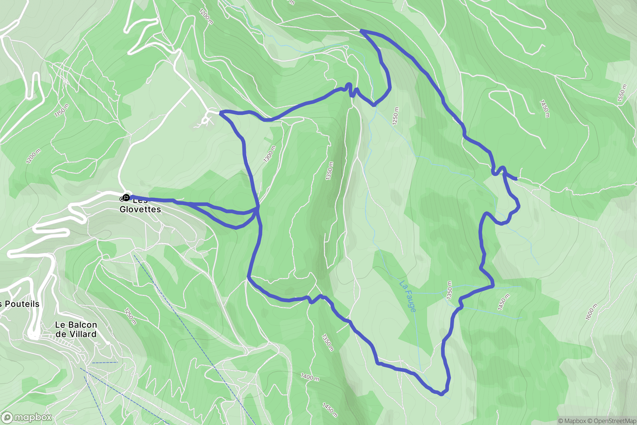 Villard-de-Lans : carte du parcours de randonnée - France