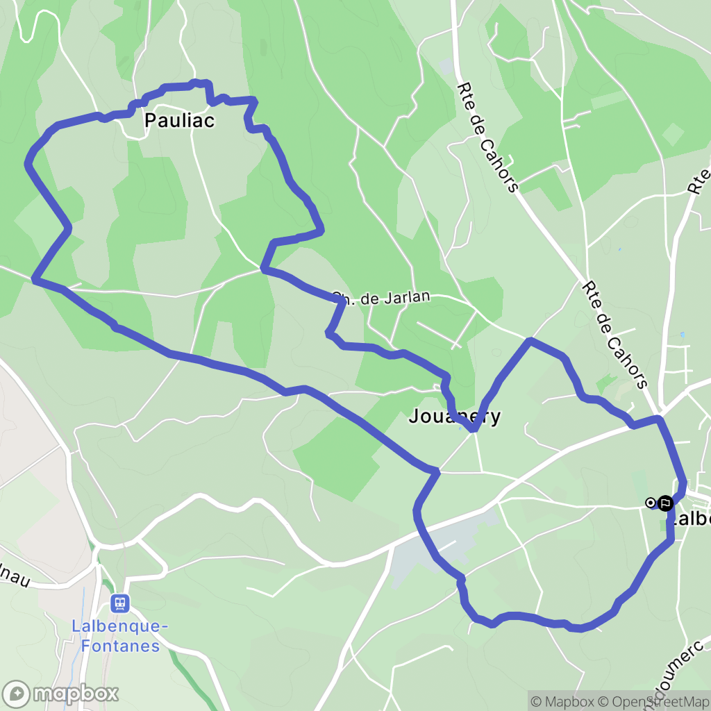 Lalbenque : carte du parcours de randonnée - France